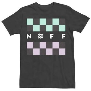 Men's Neff Checker Mutlicolor Charcoal Heather Tee size Large NWOT